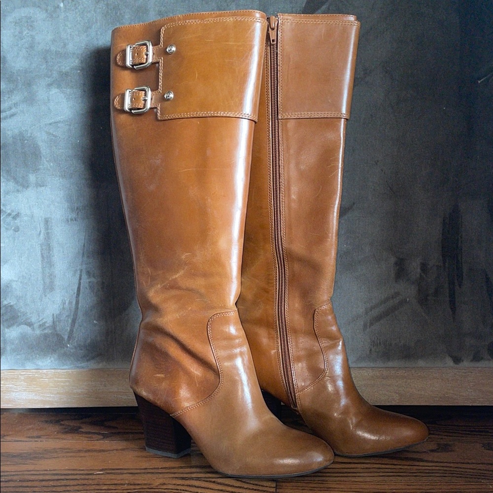 Antonio Melani Carmel brown tall boots with box. Size 8